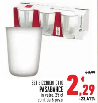 SET BICCHIERI OTTO PASABAHCE in vetro, 25 cl conf. da 6 pezzi