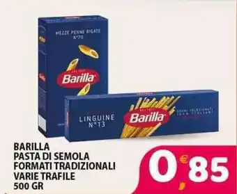 Mio Market BARILLA PASTA DI SEMOLA FORMATI TRADIZIONALI VARIE TRAFILE 500 GR offerta