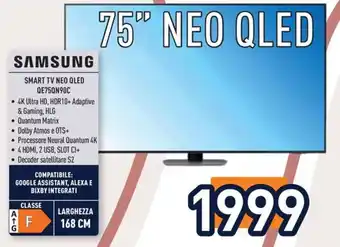 Unieuro SAMSUNG SMART TV NEO QLED QE75QN90C offerta