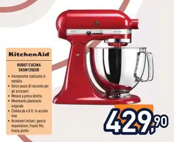 Unieuro KitchenAid ROBOT CUCINA 5KSM125EER offerta