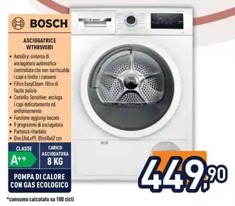 Unieuro BOSCH ASCIUGATRICE WTH85V0811 offerta