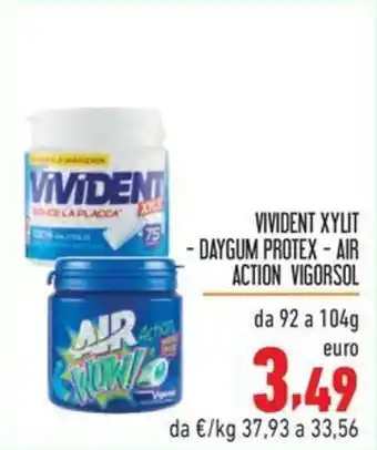 VIVIDENT XYLIT - DAYGUM PROTEX-AIR ACTION VIGORSOL da 92 a 104g