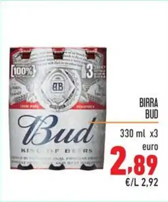 Maxi Supermercati BIRRA BUD 330 ml x3 offerta
