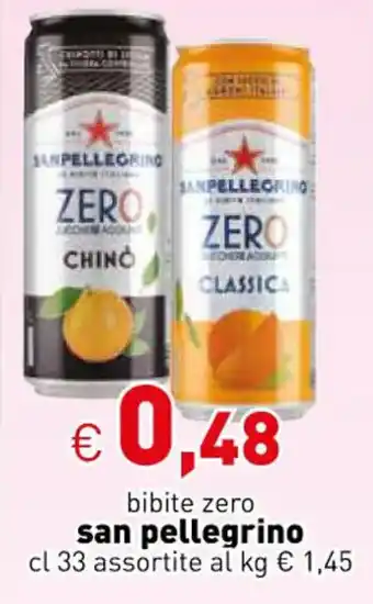 Crai bibite zero san pellegrino cl 33 assortite offerta