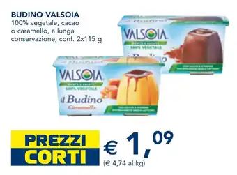 Esselunga BUDINO VALSOIA 100% vegetale, cacao o caramello conf. 2 x 115 g offerta