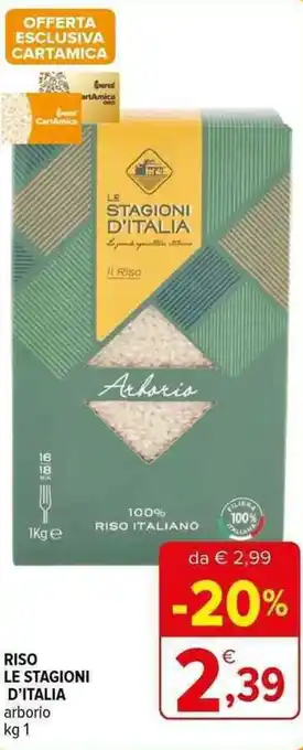 Iperal RISO LE STAGIONI D'ITALIA arborio kg 1 offerta