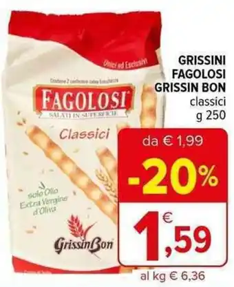 Iperal GRISSINI FAGOLOSI GRISSIN BON classici g 250 offerta