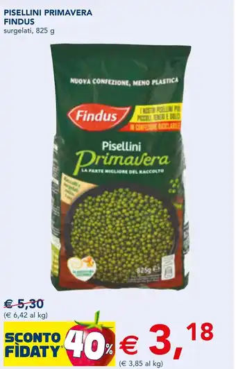 Esselunga PISELLINI PRIMAVERA FINDUS surgelati, 825 g offerta