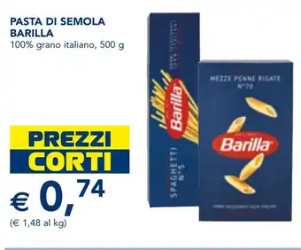 Esselunga PASTA DI SEMOLA BARILLA 100% grano italiano, 500 g offerta