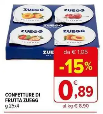 Iperal CONFETTURE DI FRUTTA ZUEGG g 25x4 offerta