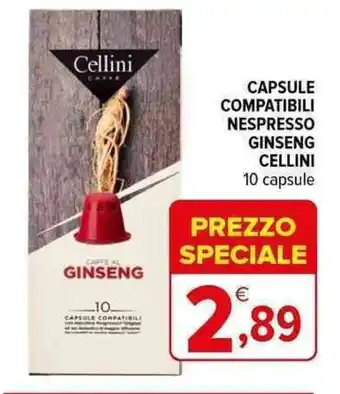 Iperal CAPSULE COMPATIBILI NESPRESSO GINSENG CELLINI 10 capsule offerta