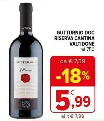Iperal GUTTURNIO DOC RISERVA CANTINA VALTIDONE ml 750 offerta