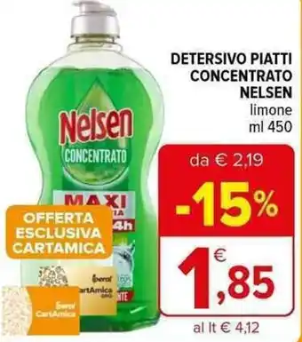 Iperal DETERSIVO PIATTI CONCENTRATO NELSEN limone ml 450 offerta