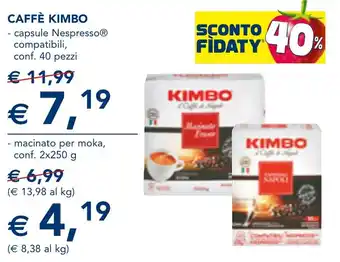 Esselunga CAFFÈ KIMBO capsule Nespresso offerta