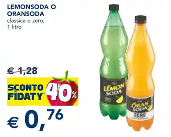 Esselunga LEMONSODA O ORANSODA classica o zero, 1 litro offerta