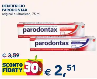 Esselunga DENTIFRICIO PARODONTAX original o ultraclean, 75 ml offerta