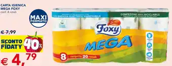 Esselunga CARTA IGIENICA MEGA FOXY conf. 8 rotoli offerta