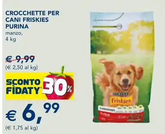 Esselunga CROCCHETTE PER CANI FRISKIES PURINA manzo, 4 kg offerta