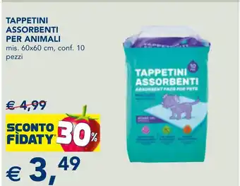 Esselunga TAPPETINI ASSORBENTI PER ANIMALI mis. 60x60 cm, conf. 10 pezzi offerta