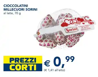 Esselunga CIOCCOLATINI MILLECUORI SORINI al latte, 70 g offerta
