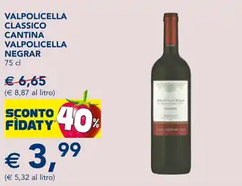 Esselunga VALPOLICELLA CLASSICO CANTINA VALPOLICELLA NEGRAR 75 cl offerta