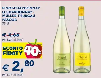 Esselunga PINOT-CHARDONNAY O CHARDONNAY - MÜLLER THURGAU PASQUA 75 cl offerta