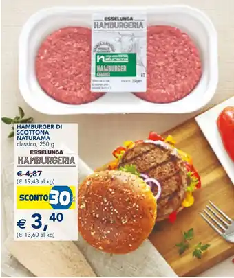 Esselunga HAMBURGER DI SCOTTONA NATURAMA classico, 250 g offerta