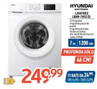 Elettrosintesi HYUNDAI LAVATRICE LBHN-7HIS12S offerta