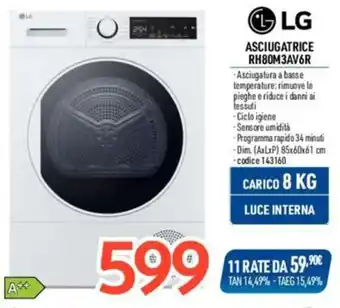 Elettrosintesi LG ASCIUGATRICE RH80M3AV6R offerta