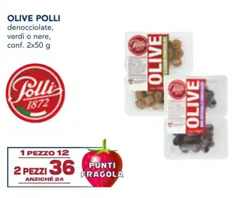 Esselunga OLIVE POLLI denocciolate, verdi o nere, conf. 2x50 g offerta