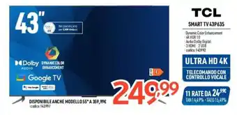 Elettrosintesi TCL SMART TV 43P635 offerta