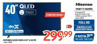 Elettrosintesi Hisense SMART TV 40A59KQ offerta