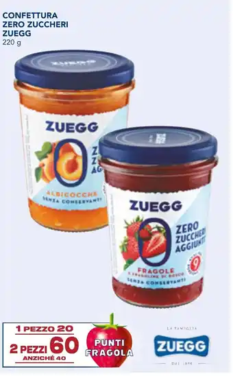 Esselunga CONFETTURA ZERO ZUCCHERI ZUEGG 220 g offerta