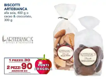 Esselunga BISCOTTI ARTEBIANCA alla soia, 400 go cacao & cioccolato, 300 g offerta