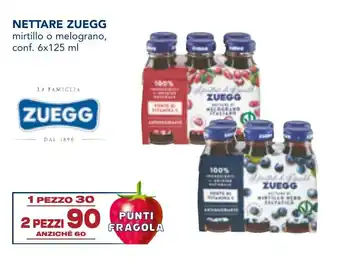Esselunga NETTARE ZUEGG mirtillo o melograno, conf. 6x125 ml offerta