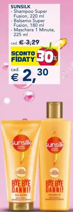 Esselunga SUNSILK Shampoo Super Fusion, 220 ml - Balsamo Super Fusion, 180 ml - Maschera 1 Minute, 225 ml offerta