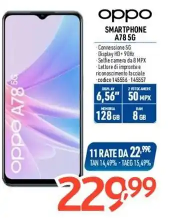 Elettrosintesi oppo SMARTPHONE A78 5G offerta