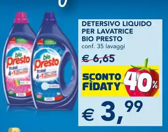 Esselunga DETERSIVO LIQUIDO PER LAVATRICE BIO PRESTO conf. 35 lavaggi offerta