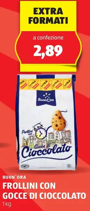 ALDI BUON'ORA FROLLINI CON GOCCE DI CIOCCOLATO 1 kg offerta