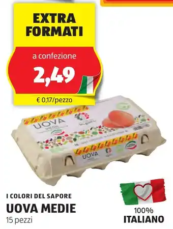 ALDI I COLORI DEL SAPORE UOVA MEDIE 15 pezzi offerta