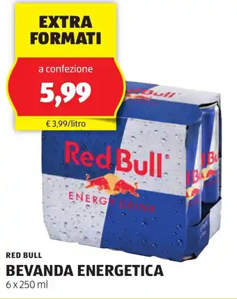 ALDI RED BULL BEVANDA ENERGETICA 6 x 250 ml offerta