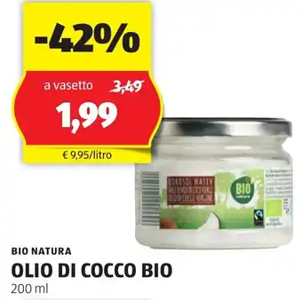 ALDI BIO NATURA OLIO DI COCCO BIO 200 ml offerta