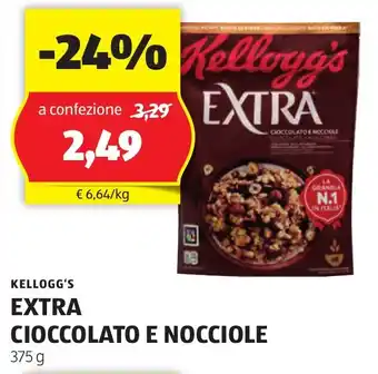 ALDI KELLOGG'S EXTRA CIOCCOLATO E NOCCIOLE 375 g offerta