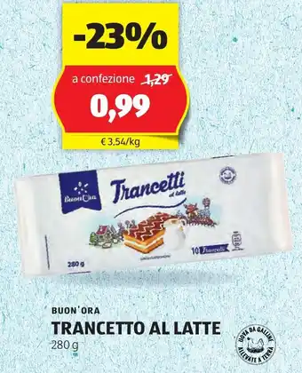 ALDI BUON ORA TRANCETTO AL LATTE 280 g offerta