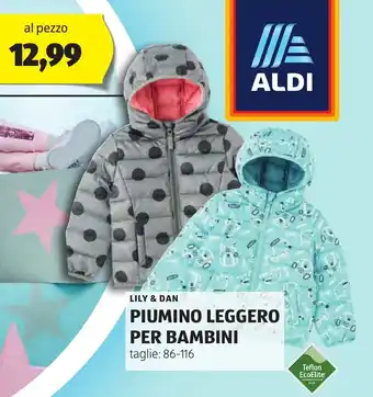 ALDI LILY & DAN PIUMINO LEGGERO PER BAMBINI taglie: 86-116 offerta