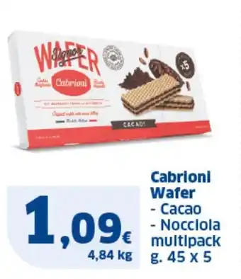 Il Punto Sigma Cabrioni Wafer - Cacao - Nocciola multipack g. 45 x 5 offerta