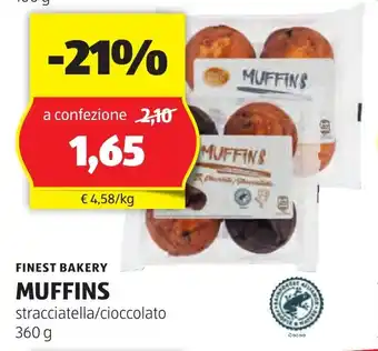 ALDI FINEST BAKERY MUFFINS stracciatella/cioccolato 360G offerta