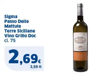 Sigma Passo Delle Mattule Terre Siciliane Vino Grillo Doc cl. 75
