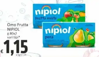 Paghi Poco Omo Frutta NIPIOL g 80x2 vari tipi offerta
