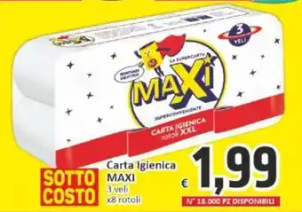Paghi Poco Carta Igienica MAXI 3 veli 8 rotoli offerta